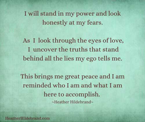 I will stand in my power quote by Heather Hildebrand